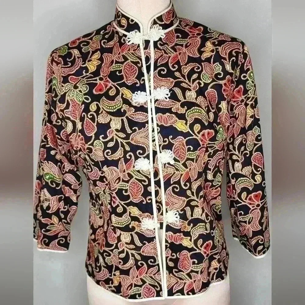 Vintage Merlion 100% Batik Top Womens Size Large